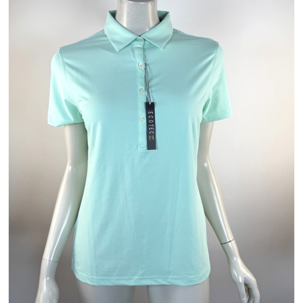 Ecotec UPF 50+ Golf Performance Polo Shirt Women M NWT Short Sleeve Stretch